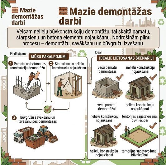 Infographic about small demolition works and debris collection